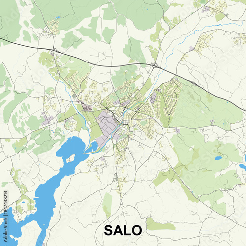 Salo, Finland map poster art