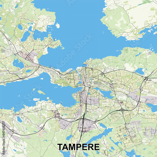 Tampere, Finland map poster art