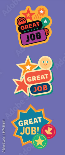 vector good job design sticker