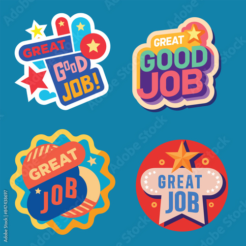 vector good job design sticker
