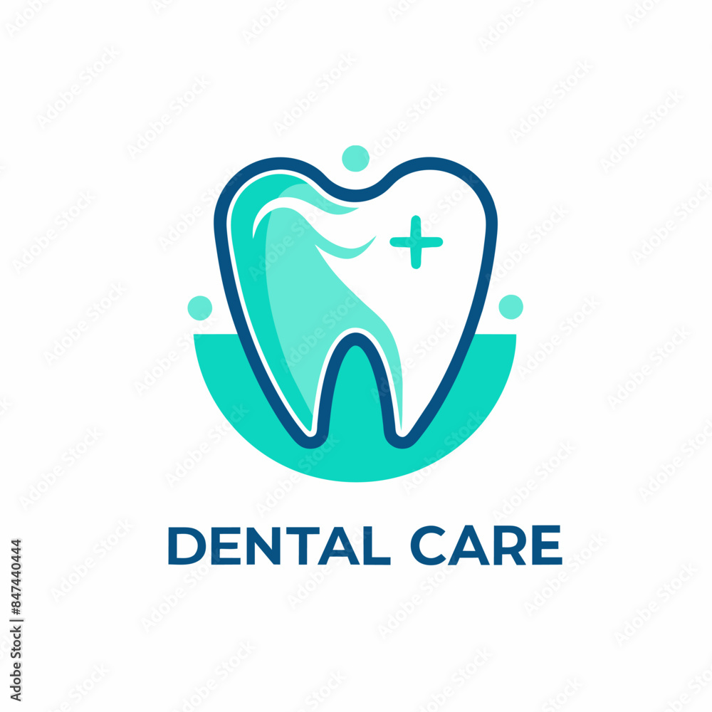 Logo Dental Care with blue line for your business Logo Dental Care with blue line for your business