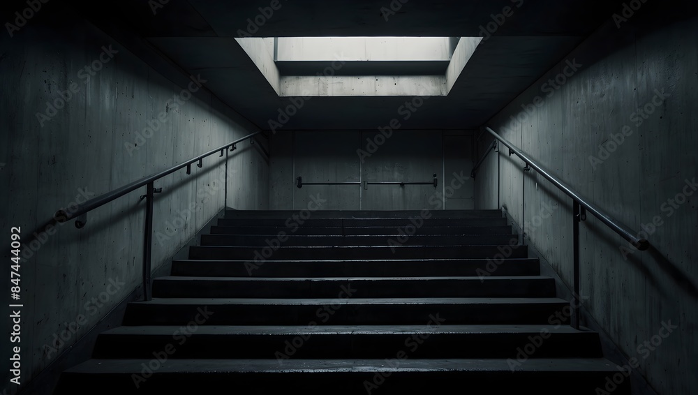 Fototapeta premium The_stairs_a_chill_permeates_the_air_as_if_warning_of_2 ai_generated