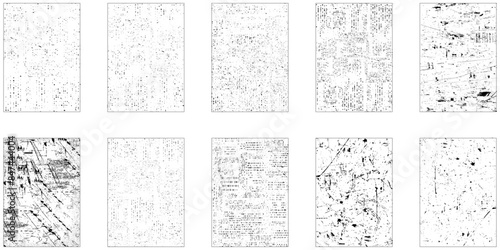 Set of grunge distressed texture background. Paint grunge texture bundle. Collection of 10 grunge texture wall. 