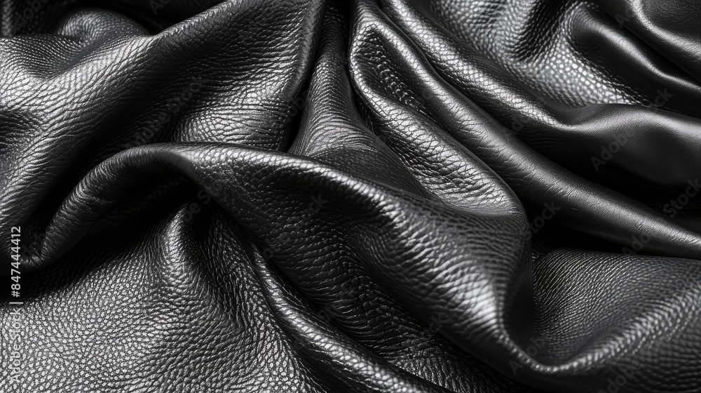 Black leather pattern. Top view. Black leather pattern. Top view.