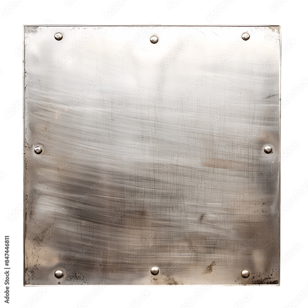 Fototapeta premium Metal Plate Isolated on Transparent