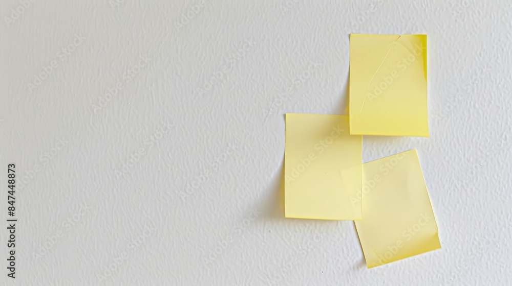 Blank yellow paper taped to the wall for writing messages. Blank yellow paper taped to the wall for writing messages.