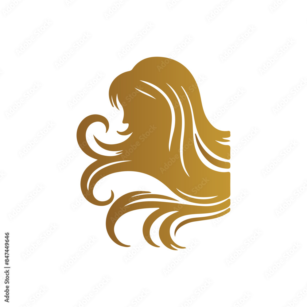 Set of luxury beauty woman hair style black logo design silhouette with white background. Set of luxury beauty woman hair style black logo design silhouette with white background.