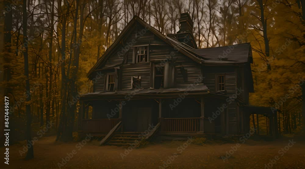 Creepy abandoned house in the woods at night Creepy abandoned house in the woods at night
