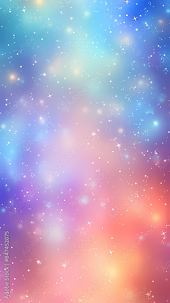 Fototapeta premium Soft pastel background with stars and bokeh lights