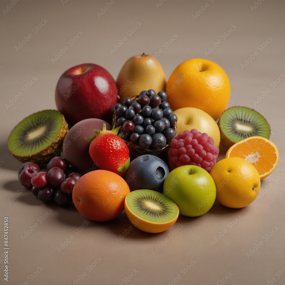 Assorted fruits, a multivitamin concept Assorted fruits, a multivitamin concept