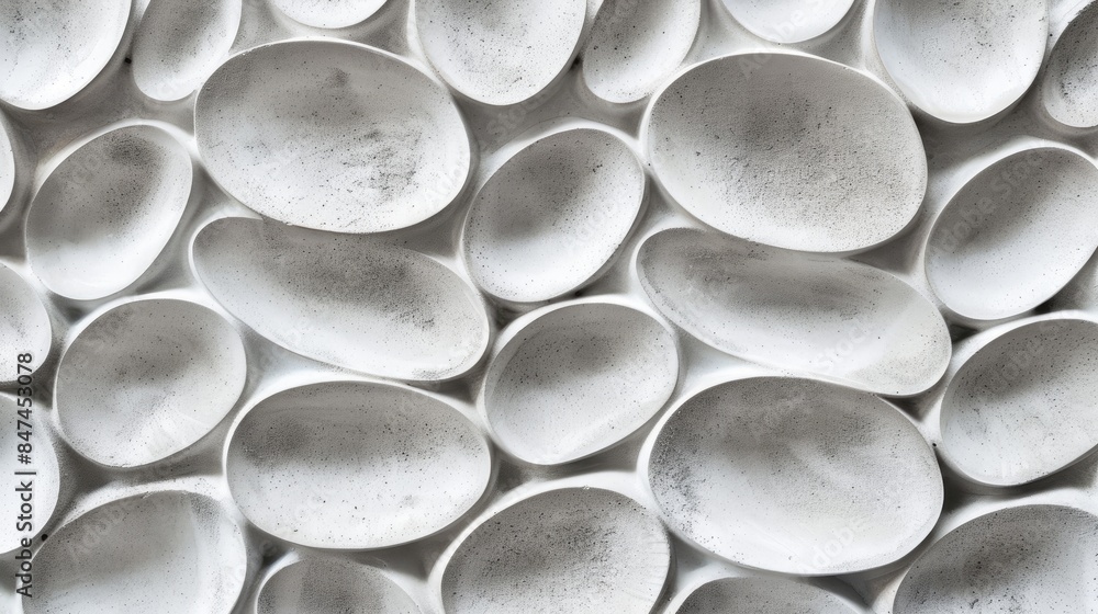 Repetitive oval shapes in grey on white background crafted by hand Repetitive oval shapes in grey on white background crafted by hand