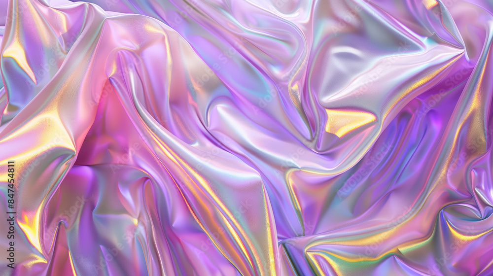 Obraz premium Iridescent and Shimmering Fabric with Soft Colorful Light Reflections