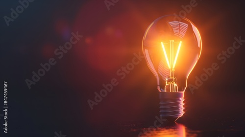 light bulb sprakling tiniy light Creativity and innovative are keys to success Concept of new idea and innovation with Brain