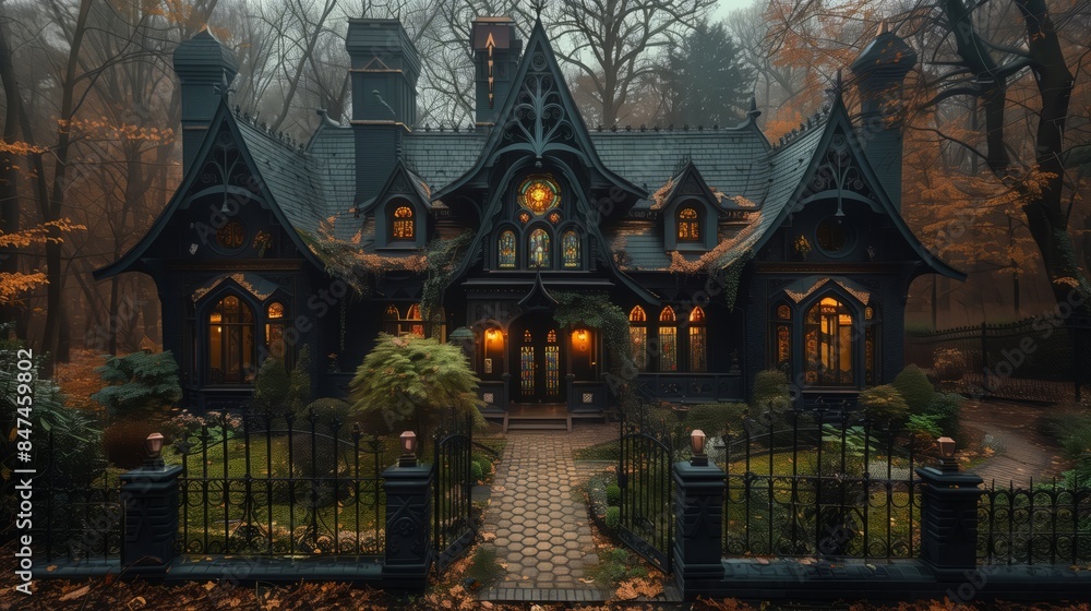 Obraz premium Victorian Gothic Home- dark facade