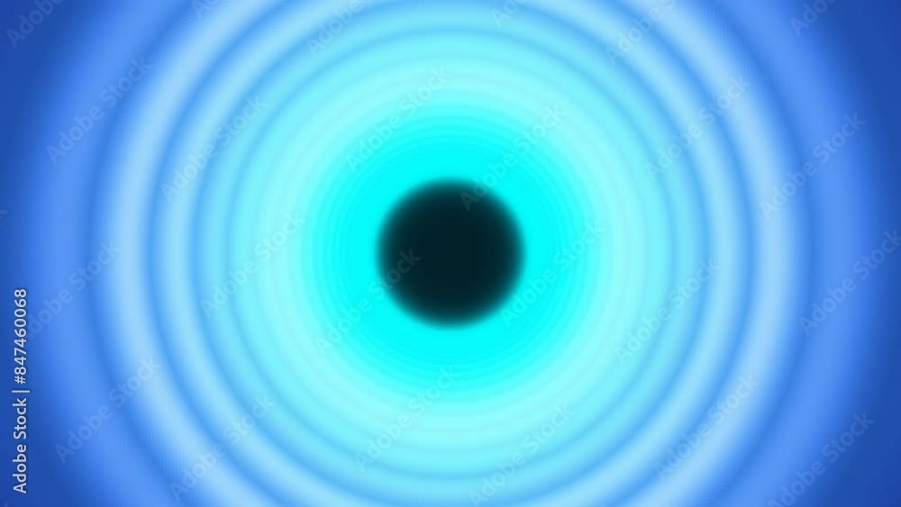 3D futuristic spiral blue neon light tunnel motion graphic animation. Glowing technology abstract background. Cyber punk VJ's seamless loop element.