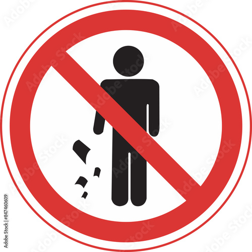 vector sign prohibiting littering here