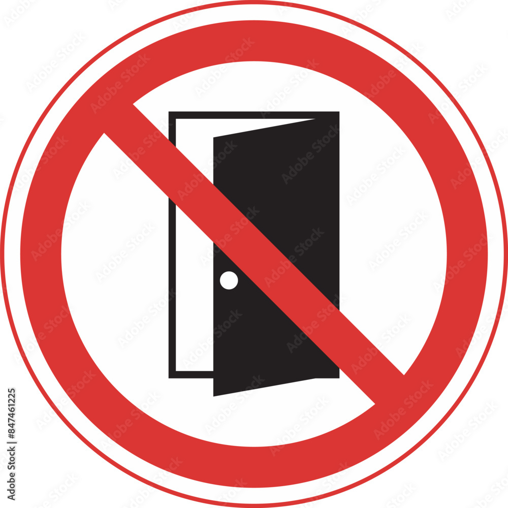vector sign prohibiting opening the door vector sign prohibiting opening the door