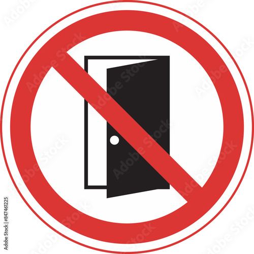vector sign prohibiting opening the door