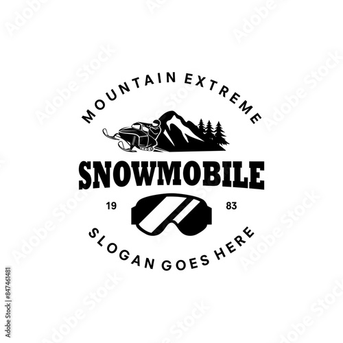 ski, snow boarding and mountain vector template illustration
