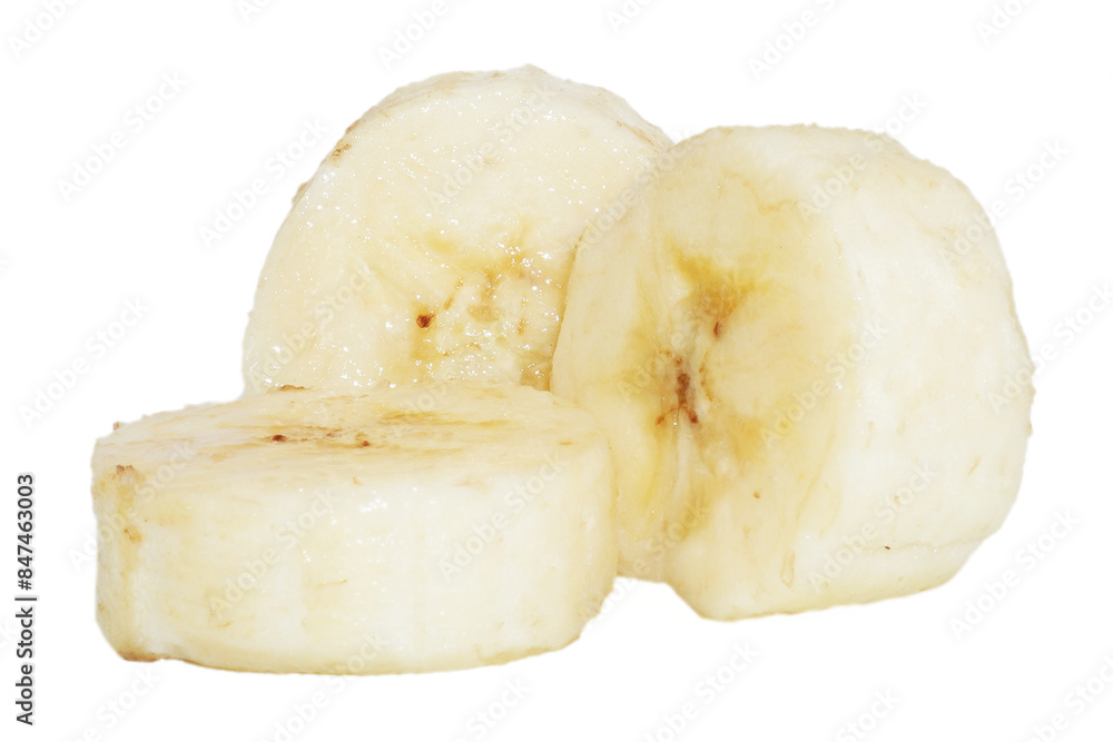 three slices of delicious banana peeled isolated transparent three slices of delicious banana peeled isolated transparent