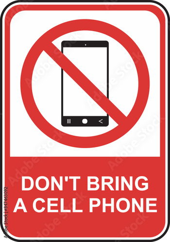 vector sign prohibited from carrying cell phones