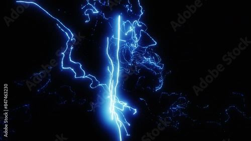 Blue Electric lightning spark loop effect animation