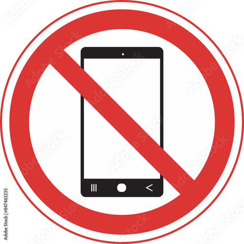 vector sign prohibited from carrying cell phones