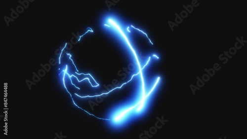 Blue Electric lightning spark loop effect animation