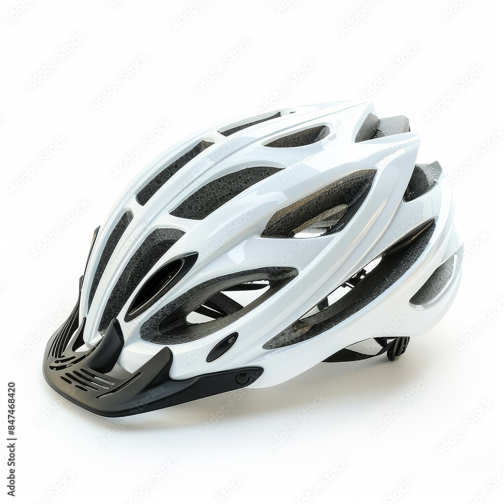 white bicycle helmet isolated on a white background white bicycle helmet isolated on a white background