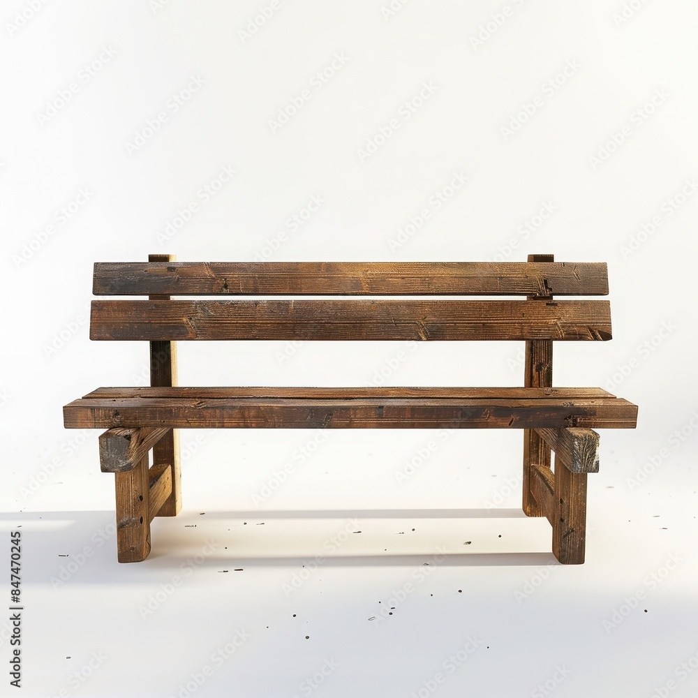 A rustic wooden bench made from old timber, beautifully designed for an outdoor garden or park setting, with a minimalist background. A rustic wooden bench made from old timber, beautifully designed for an outdoor garden or park setting, with a minimalist background.