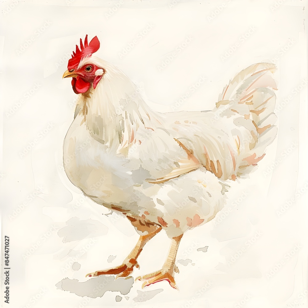 Fototapeta premium chicken on a white