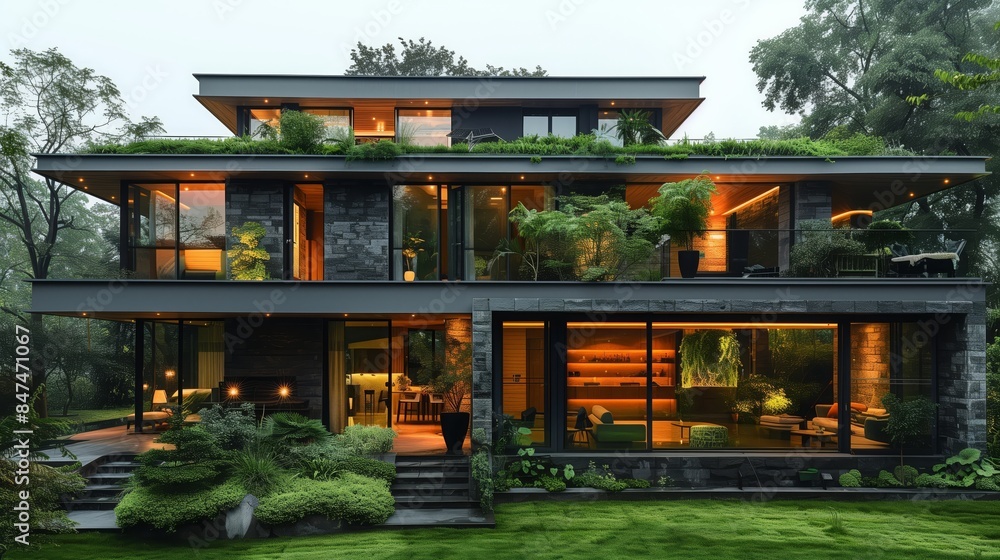 Eco-Friendly House- green roof Eco-Friendly House- green roof