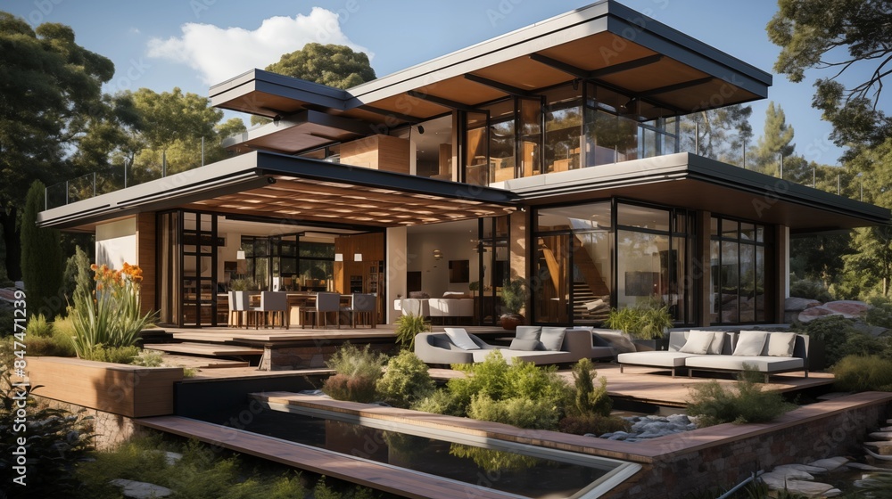 Fototapeta premium Eco-Friendly House- green roof
