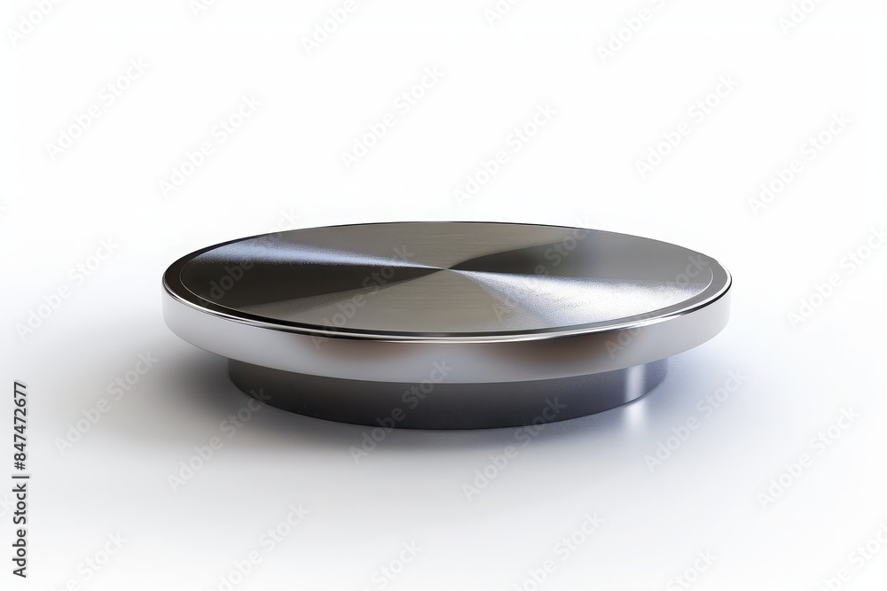Stainless steel circular component on white background, perfect for industrial design, engineering, and manufacturing projects. Stainless steel circular component on white background, perfect for industrial design, engineering, and manufacturing projects.
