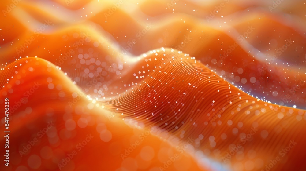 Orange abstract 3D waves with soft light Orange abstract 3D waves with soft light