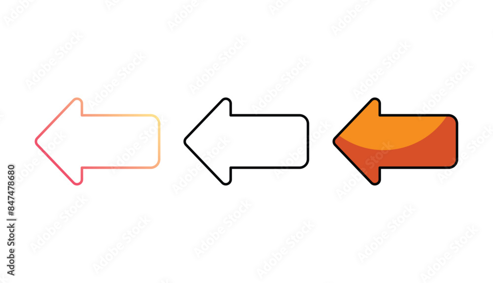 Arrow left icon design with white background stock illustration Arrow left icon design with white background stock illustration
