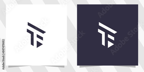 letter tf ft logo design vector