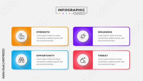 Swot analysis infographic template with icons