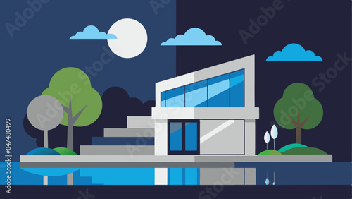 An idyllic lakeside house surrounded by nature's beauty, offering a serene and picturesque setting.Scenic house by the lake, nestled among trees with a picturesque view.