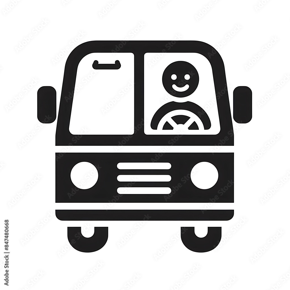 Bus Icon black and white outline Bus Icon black and white outline