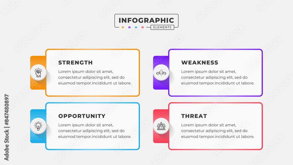 Swot analysis infographic template with icons Swot analysis infographic template with icons