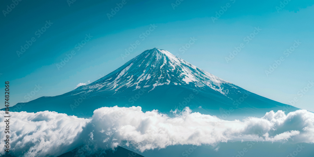 Great Mount Fuji With Sky Background For Wallpaper Created Using Artificial Intelligence