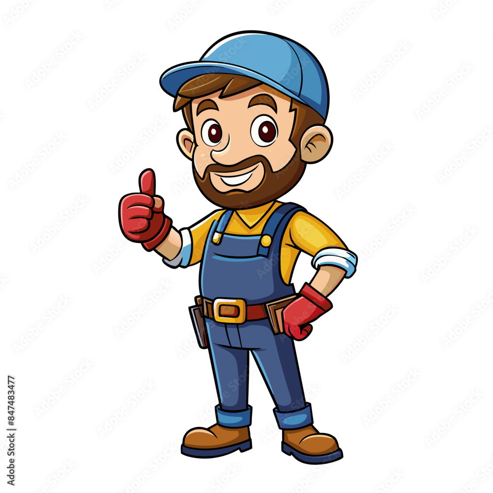 Fototapeta premium A Handyman Posing Thumb-Up