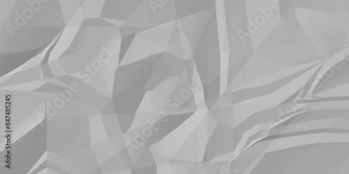 Abstract white crumpled paper texture background, White empty leaf of crumpled paper. Vector illustration.
