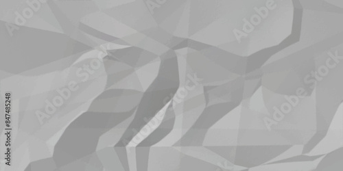 Abstract white crumpled paper texture background, White empty leaf of crumpled paper. Vector illustration.