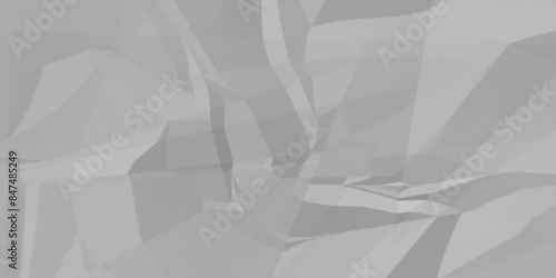 Abstract white crumpled paper texture background, White empty leaf of crumpled paper. Vector illustration.