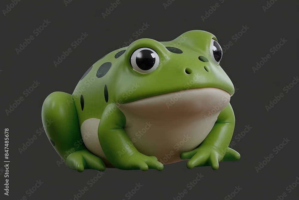 Obraz premium green frog cartoon model