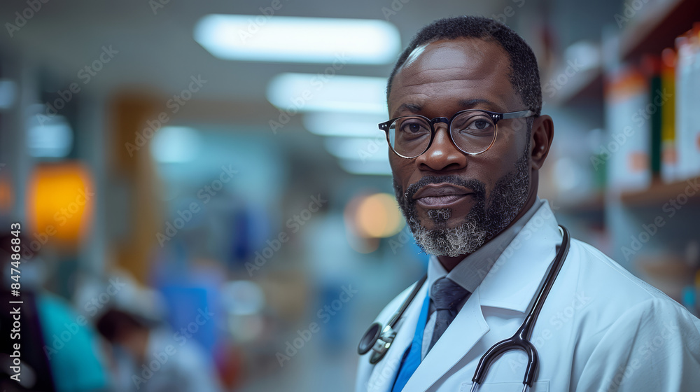 A healthcare specialist stands in a medical clinic with a digital tablet in hand, showcasing modern technology in healthcare services. A healthcare specialist stands in a medical clinic with a digital tablet in hand, showcasing modern technology in healthcare services.