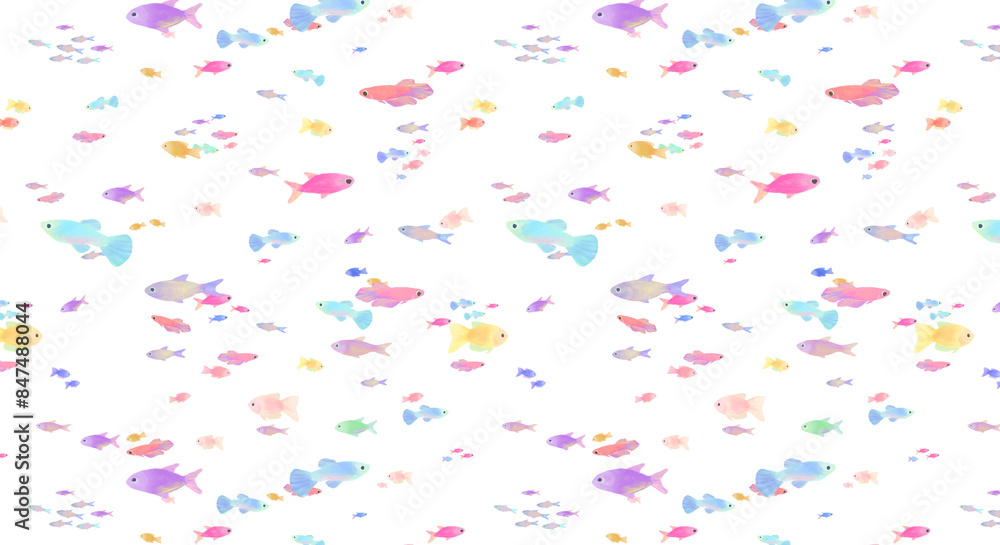colorful swimming fish background pattern, Summer fish under the sea. colorful swimming fish background pattern, Summer fish under the sea.