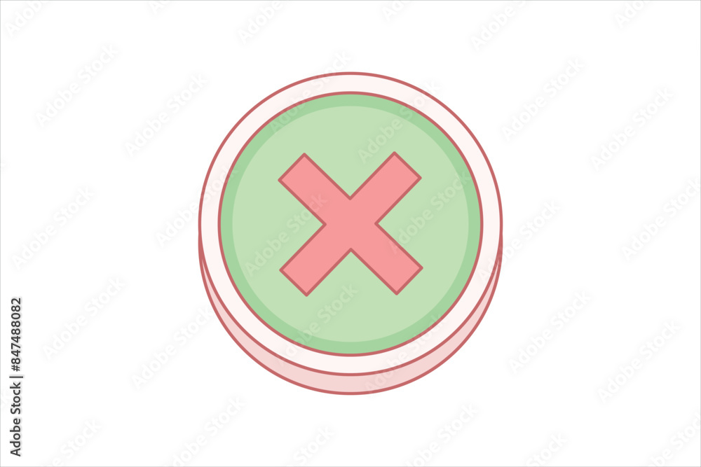 Fototapeta premium Wrong Yes Flat Sticker Design